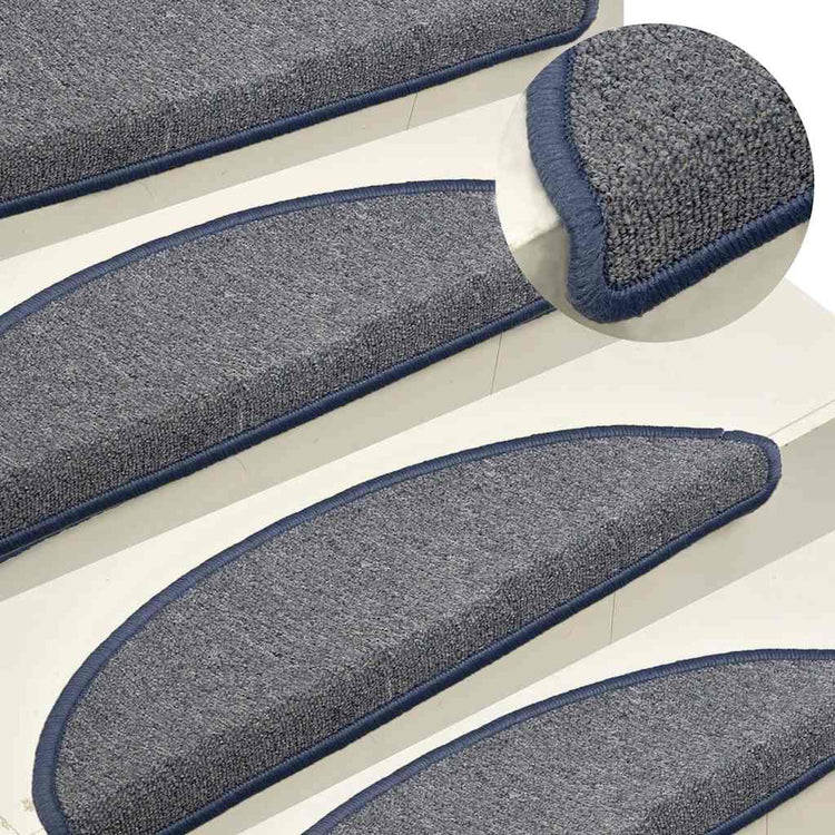 Vidaxl -Treppenmatten 15 ST 56x17x3 cm hellgrau und blau