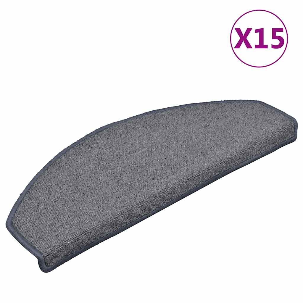 Vidaxl -Treppenmatten 15 ST 65x24x4 cm hellgrau und blau