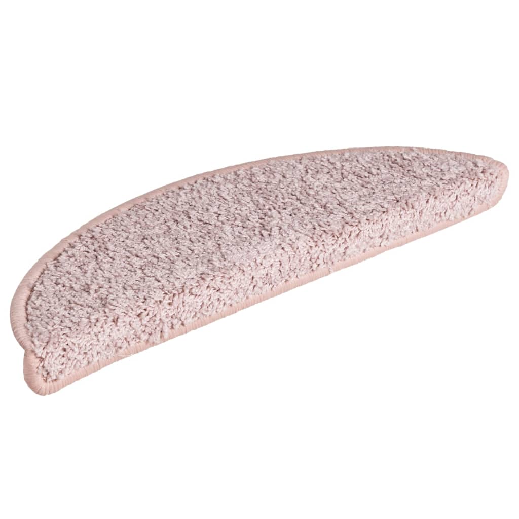 Vidaxl -Treppenmatten 15 ST 65x21x4 cm hellrosa