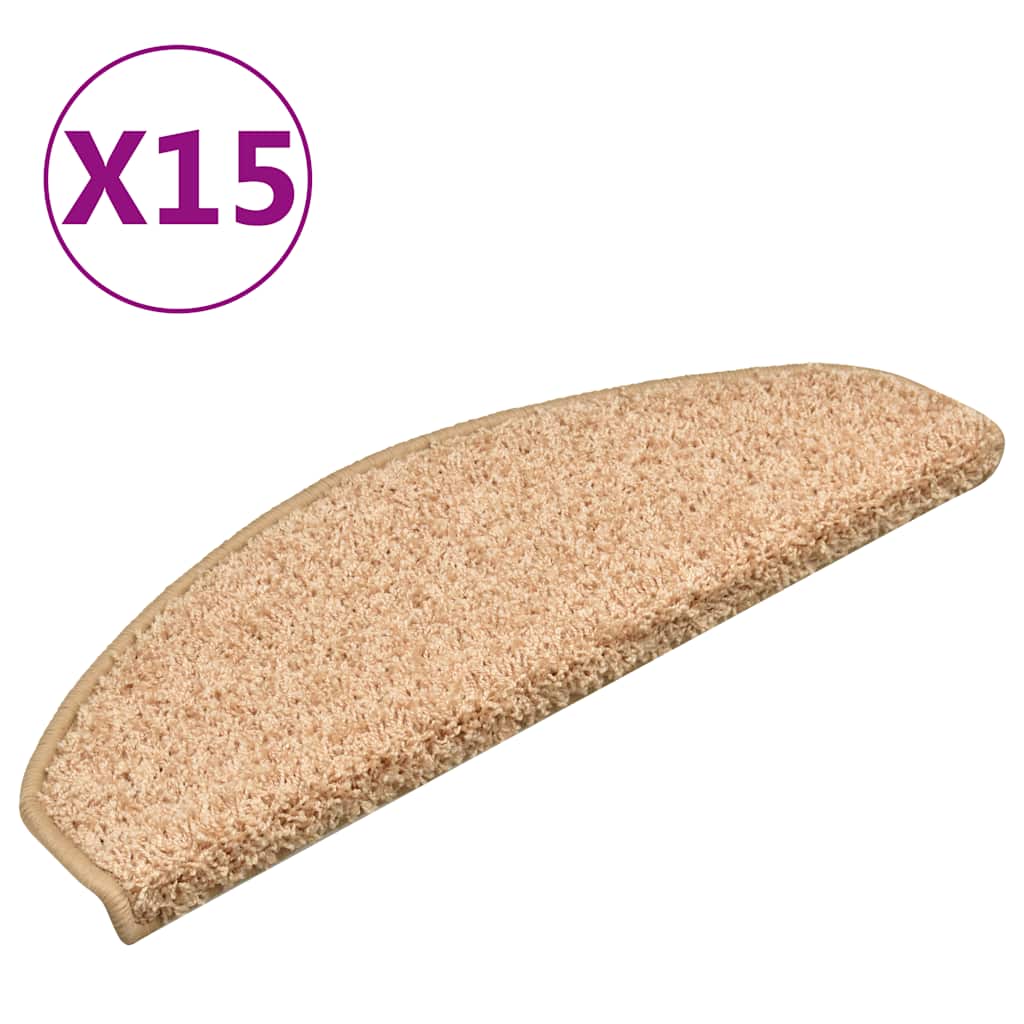 VidaXL Stufenmatten 15 Stk. 65x21x4 cm gold halbrund groß