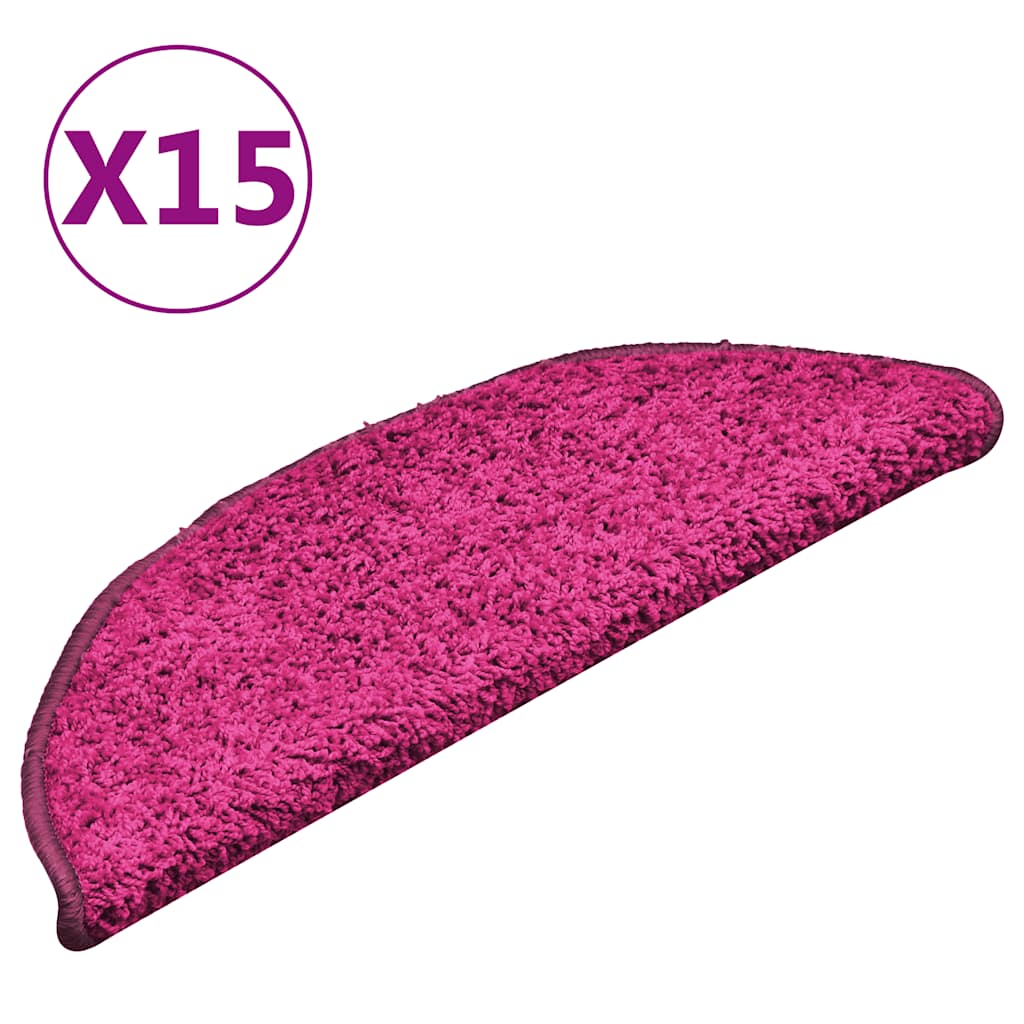 Vidaxl -Treppenmatten 15 ST 56x17x3 cm Pink