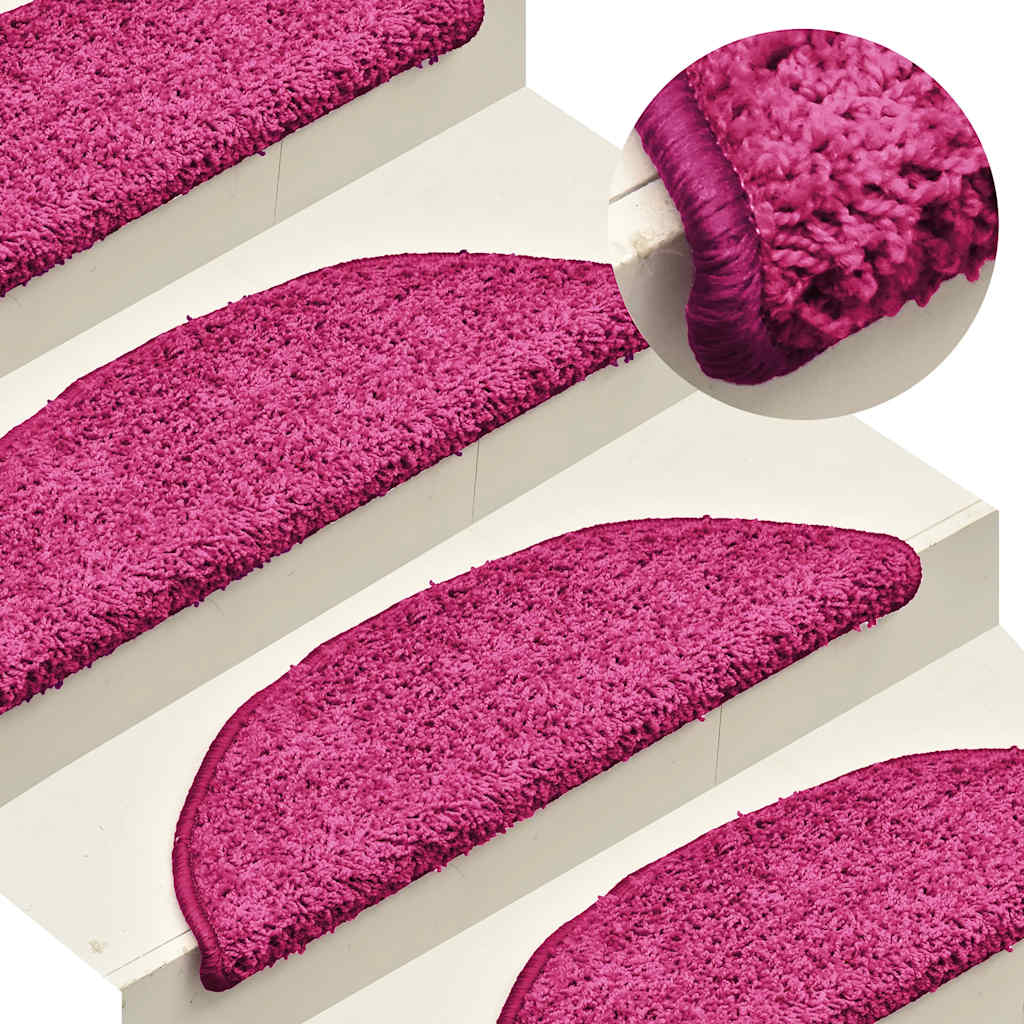 Vidaxl -Treppenmatten 15 ST 56x17x3 cm Pink