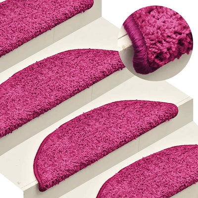 Vidaxl -Treppenmatten 15 ST 56x17x3 cm Pink