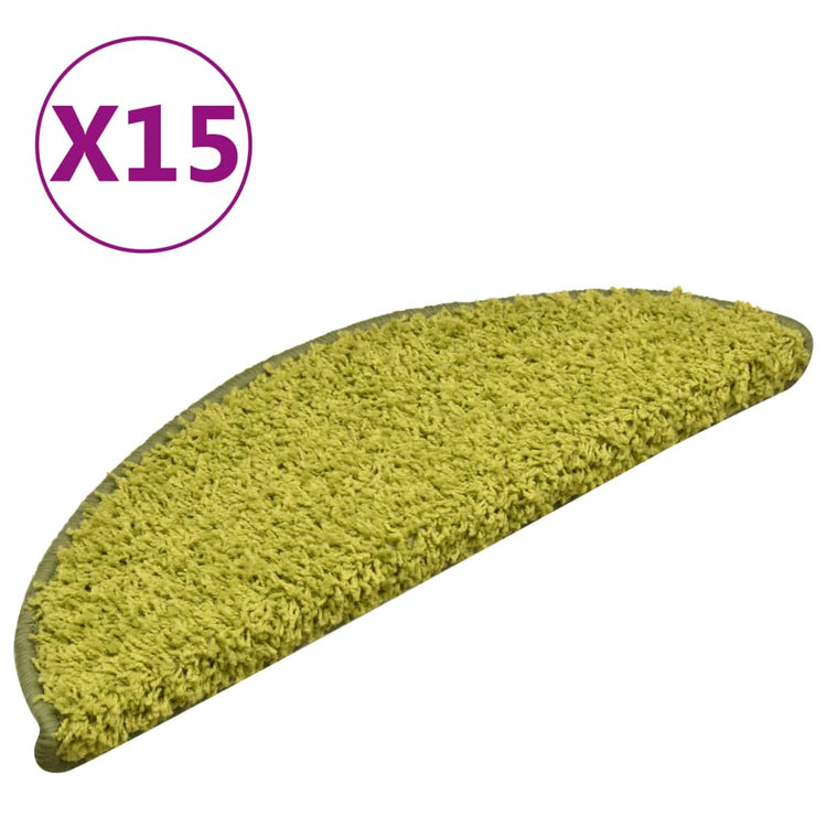 Vidaxl -Treppenmatten 15 ST 56x17x3 cm Grün