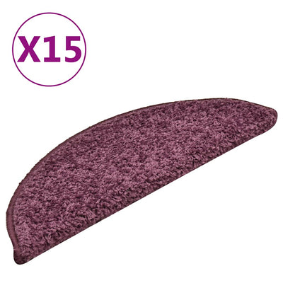 Vidaxl -Treppenmatten 15 ST 56x17x3 cm dunkelviolett