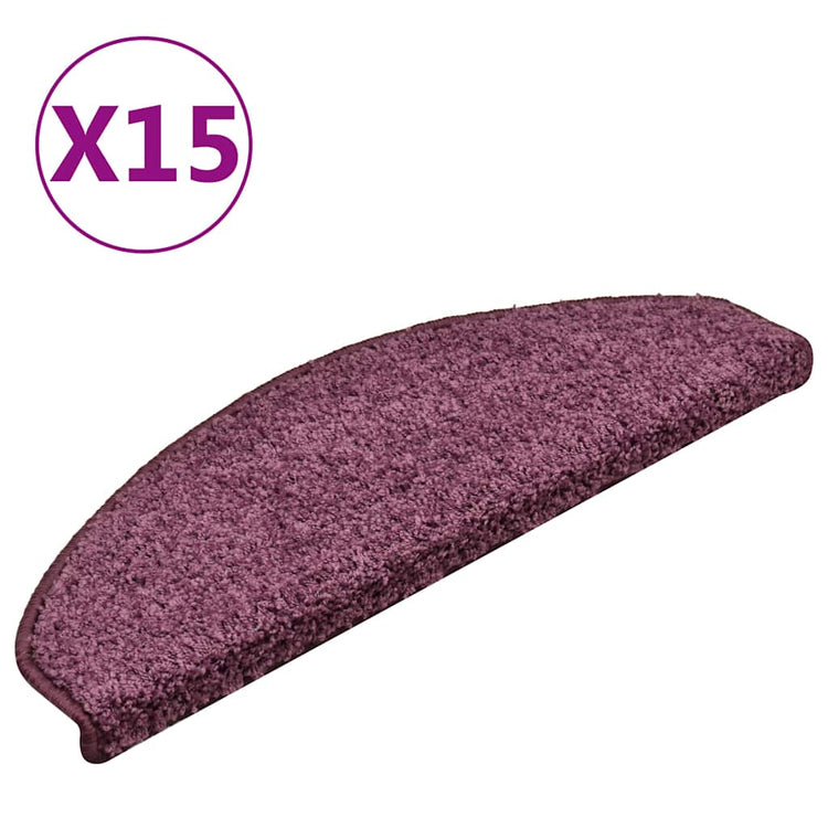 Vidaxl -Treppenmatten 15 ST 65x21x4 cm dunkelviolett