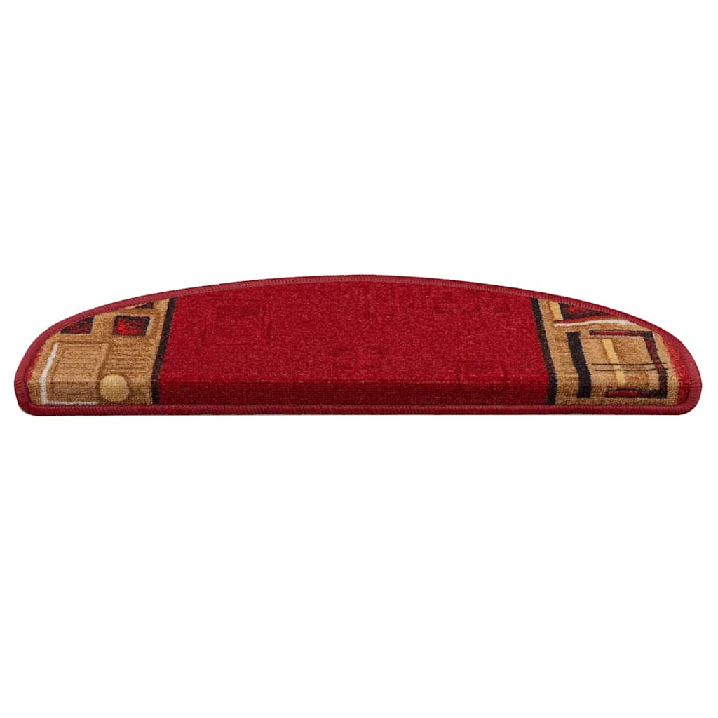 Vidaxl Treppenmatten Selbstadhäsiv 15 ST 65x21x4 cm Rot