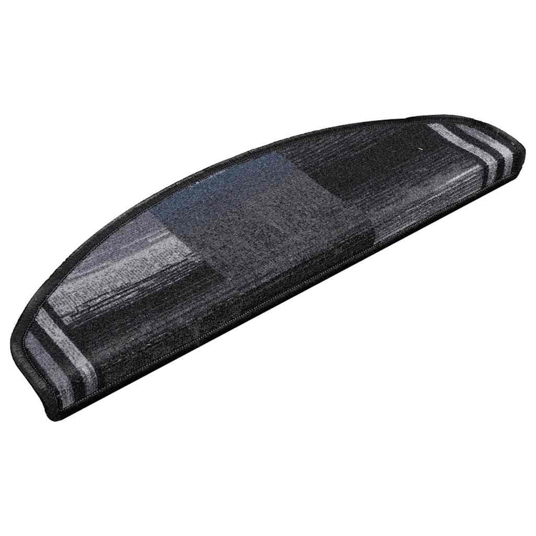 Vidaxl Treppenmatten Selbstadhäsiv 15 ST 65x21x4 cm schwarz und grau