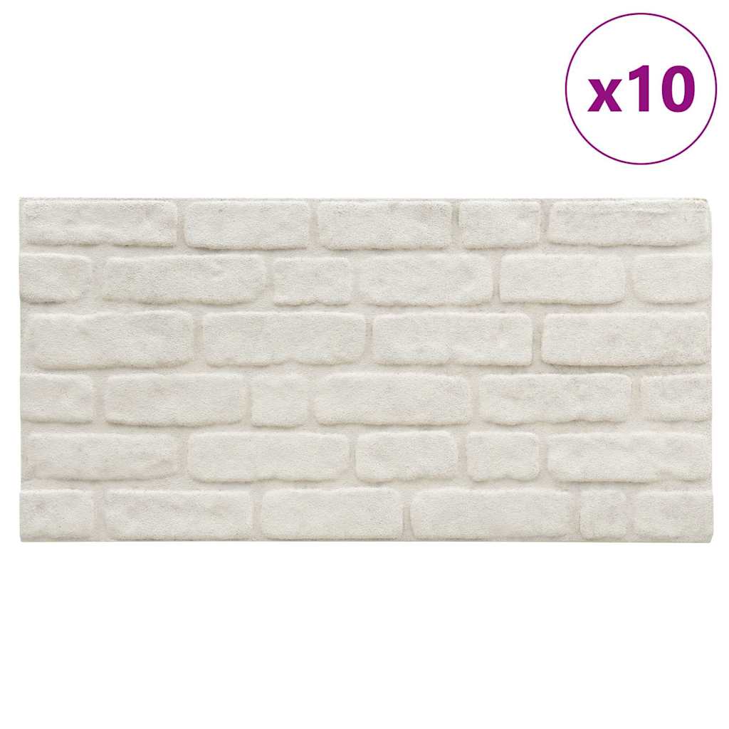 VIDAXL 10 ST WALSPORTEULE 3D Weißer Ziegel EPS