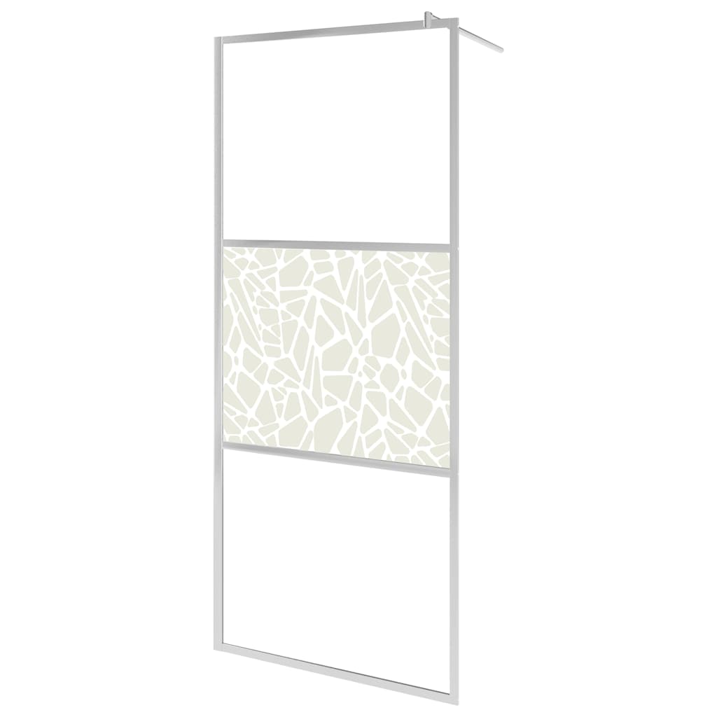 Vidaxl begehete Duschwand mit einem Steinmuster 100x195 cm ESG-Glas