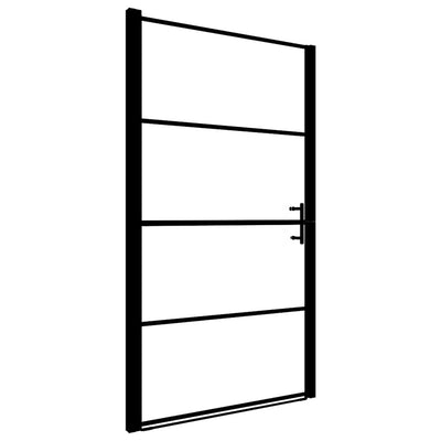 VIDAXL Duschtürmatte 91x195 cm gehärtetes Glas schwarz