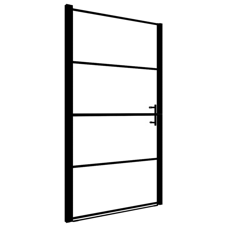 VIDAXL Duschtürmatte 91x195 cm gehärtetes Glas schwarz
