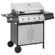 Vidaxl Gasbarbecue 4+1 Kochzone Stahl und Edelstahl Schwarz Silber - afbeelding 2