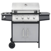 Vidaxl Gasbarbecue 4+1 Kochzone Stahl und Edelstahl Schwarz Silber - afbeelding 3