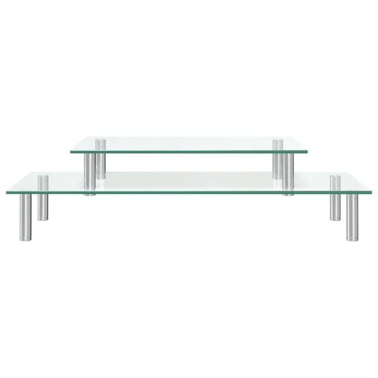 Vidaxxl Monitorständer 2-schichtiges transparentes Glas