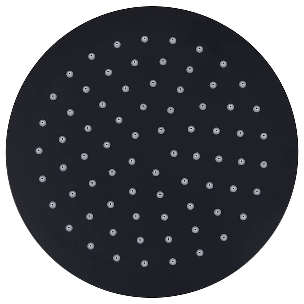 Vidaxl Regen Dusche Kopf rund 20 cm Edelstahl schwarz