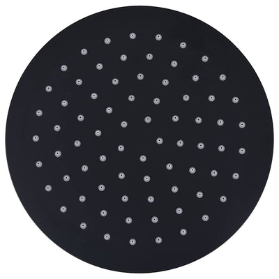 Vidaxl Regen Dusche Kopf rund 20 cm Edelstahl schwarz