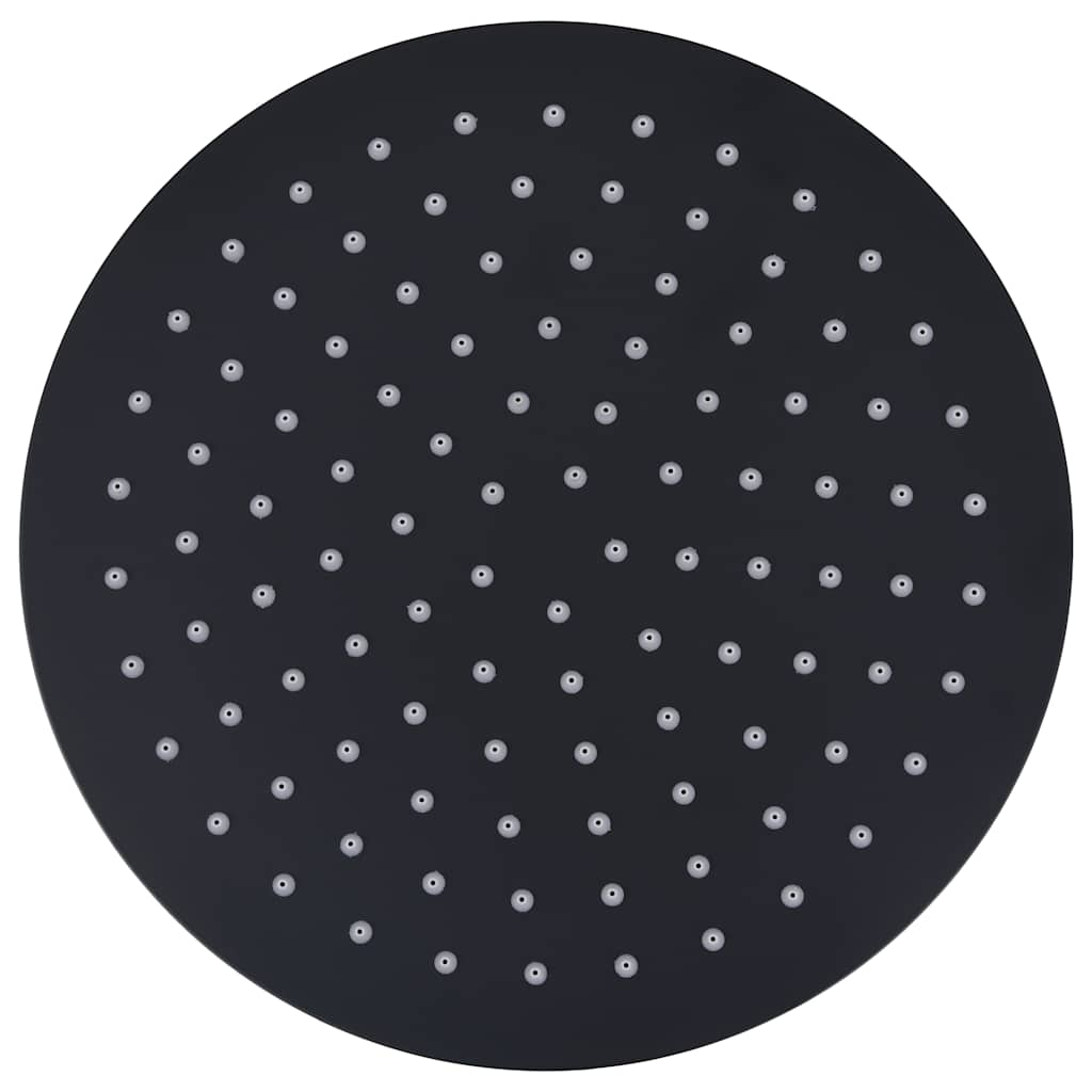 Vidaxl Regen Dusche Kopf rund 25 cm Edelstahl schwarz