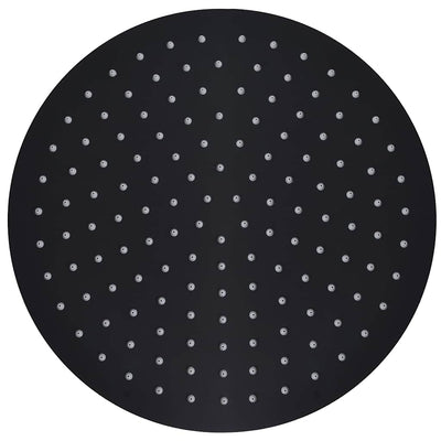 Vidaxl Regen Dusche Kopf rund 30 cm Edelstahl Schwarz