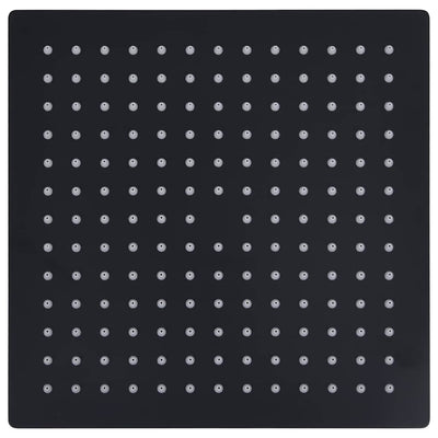 Vidaxl Regenduschkopf Quadrat 25x25 cm Edelstahl schwarz schwarz