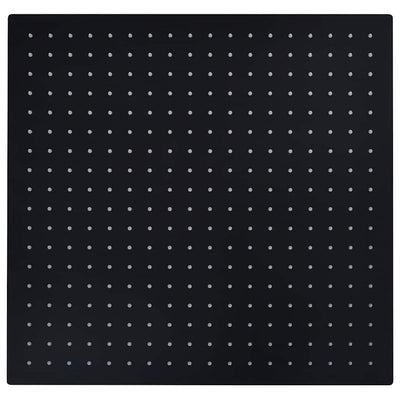 Vidaxl Regen Duschkopf Quadrat 50 x 50 cm Edelstahl schwarz schwarz