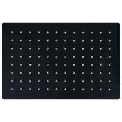 Vidaxl Regenduschkopf rechteckig 30x20 cm Edelstahl schwarz schwarz