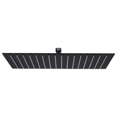 Vidaxl Regenduschkopf rechteckig 40 x 30 cm Edelstahl schwarz schwarz