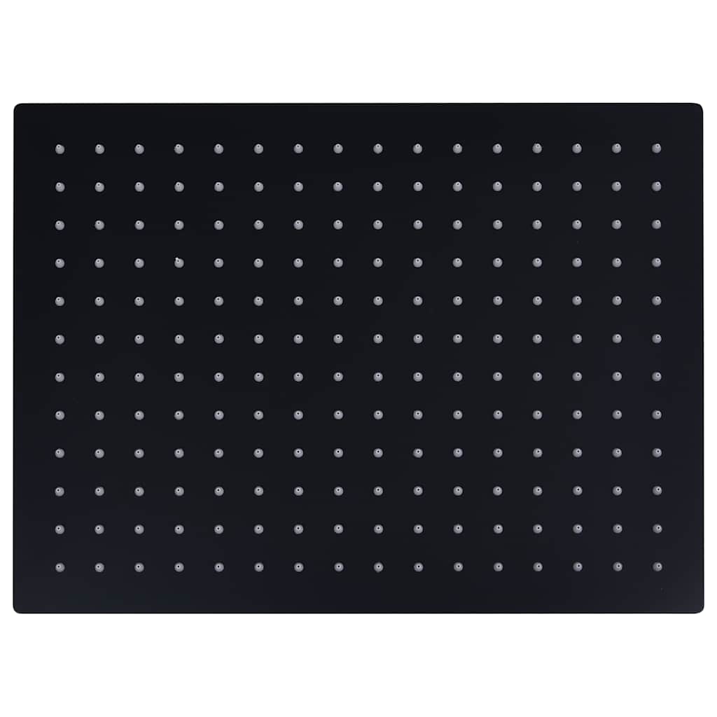 Vidaxl Regenduschkopf rechteckig 40 x 30 cm Edelstahl schwarz schwarz