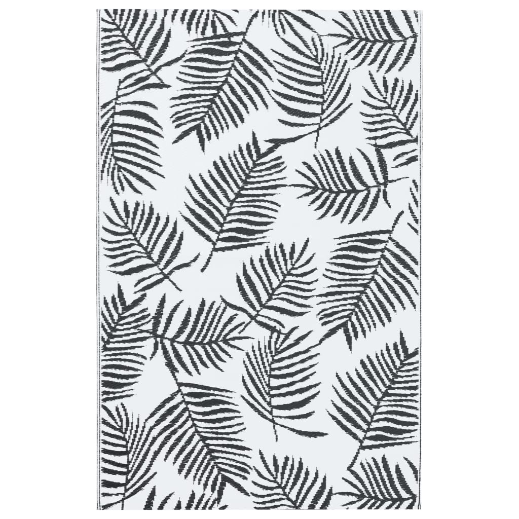 Vidaxl außerhalb Teppich 160x230 cm pp weiß und schwarz