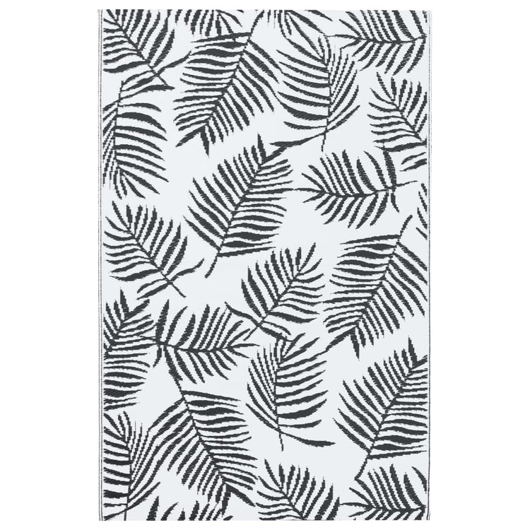 Vidaxl außerhalb Teppich 160x230 cm pp weiß und schwarz