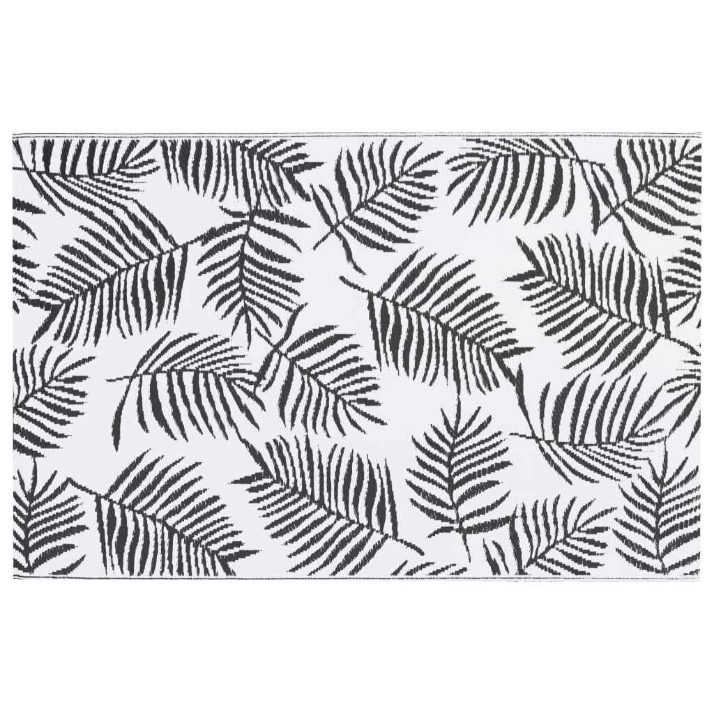 Vidaxl außerhalb Teppich 160x230 cm pp weiß und schwarz