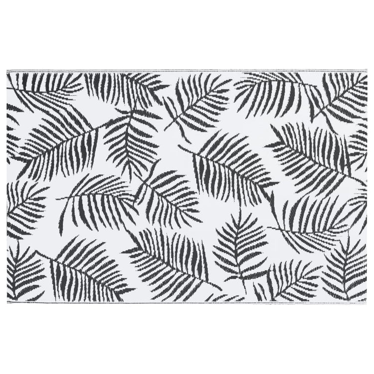 Vidaxl außerhalb Teppich 160x230 cm pp weiß und schwarz