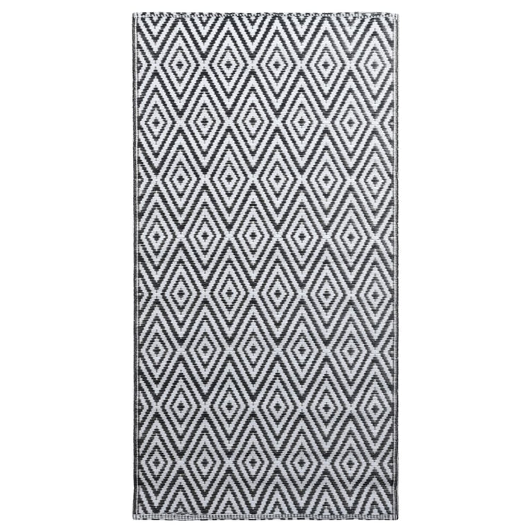 Vidaxl außerhalb Teppich 120x180 cm pp weiß und schwarz