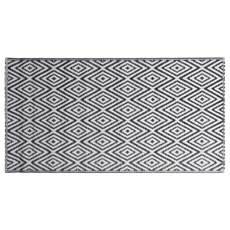 Vidaxl außerhalb Teppich 120x180 cm pp weiß und schwarz