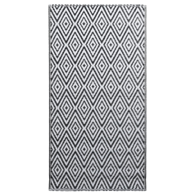 Vidaxl außerhalb Teppich 160x230 cm pp weiß und schwarz