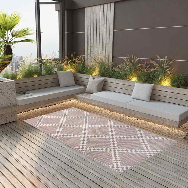 Vidaxl außerhalb Teppich 120x180 cm pp Brown