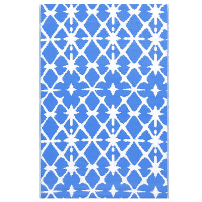 Vidaxl außerhalb des Teppichs 190x290 cm pp blau und weiß