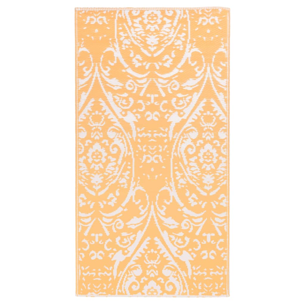 Vidaxl außerhalb Teppich 120x180 cm PP Orange und Weiß