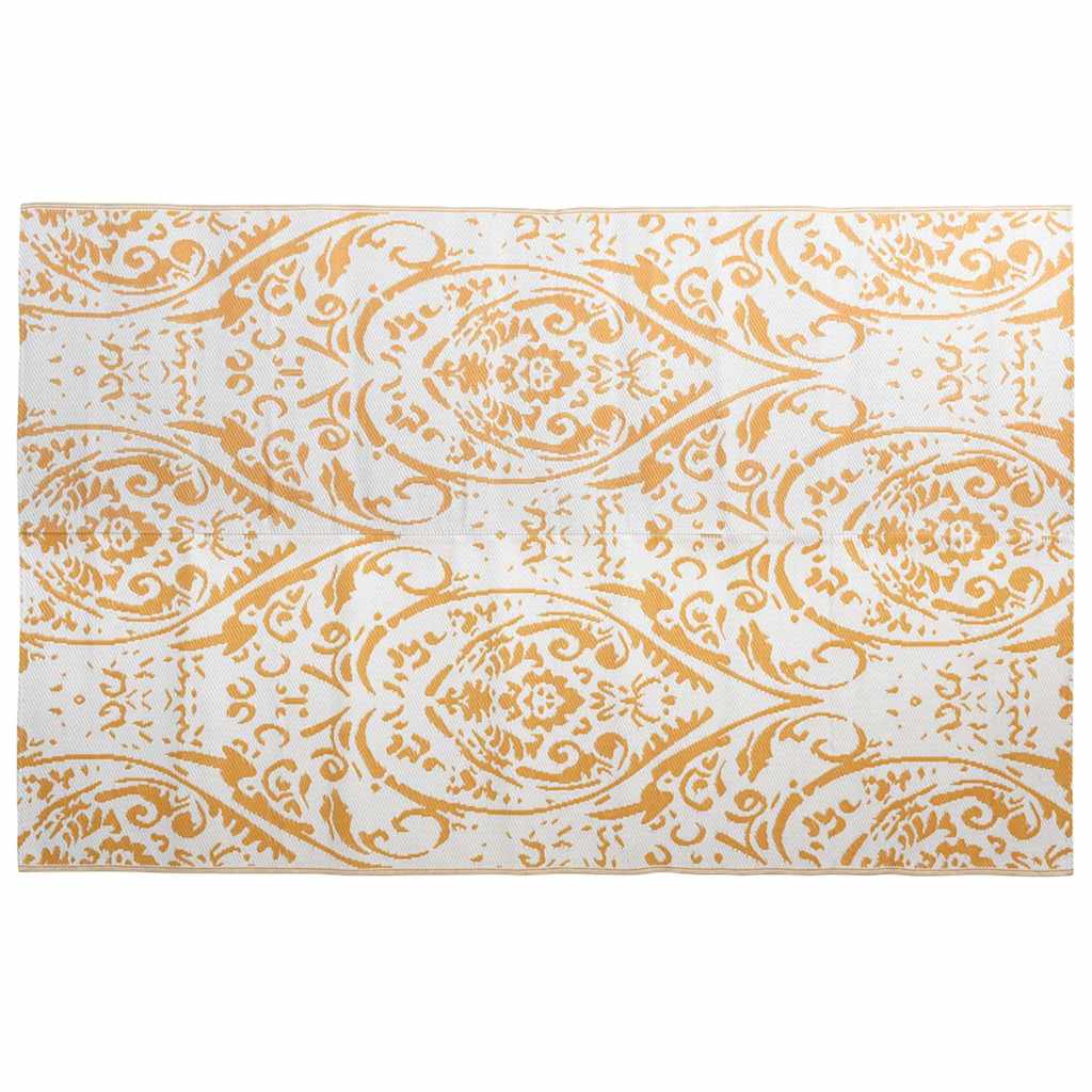 Vidaxl außerhalb des Teppichs 190x290 cm PP Orange und Weiß