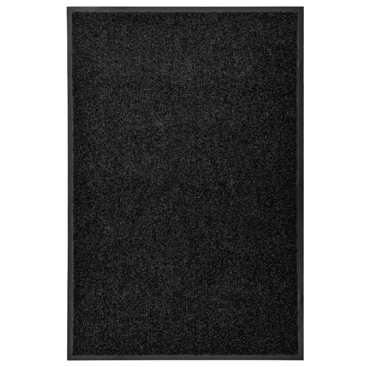 VIDAXL Fußmatte waschbarer 60x90 cm schwarz