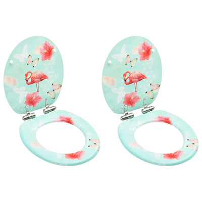 Vidaxl-Toilettensitze mit Soft-Close-Deckel 2 St Flamingo MDF