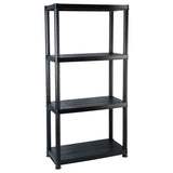 VIDAXL-LAGER RAKE 4-Layer 61x30.5x130 cm Kunststoff Schwarz - afbeelding 2