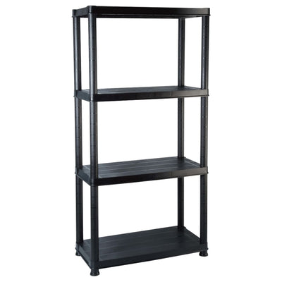 VIDAXL-LAGER RAKE 4-Layer 61x30.5x130 cm Kunststoff Schwarz