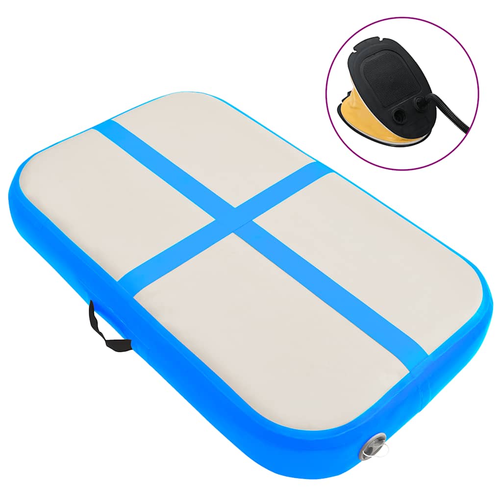 Vidaxl Gymnastics Matte mit Pumpenblasable 60x100x10 cm PVC Blau