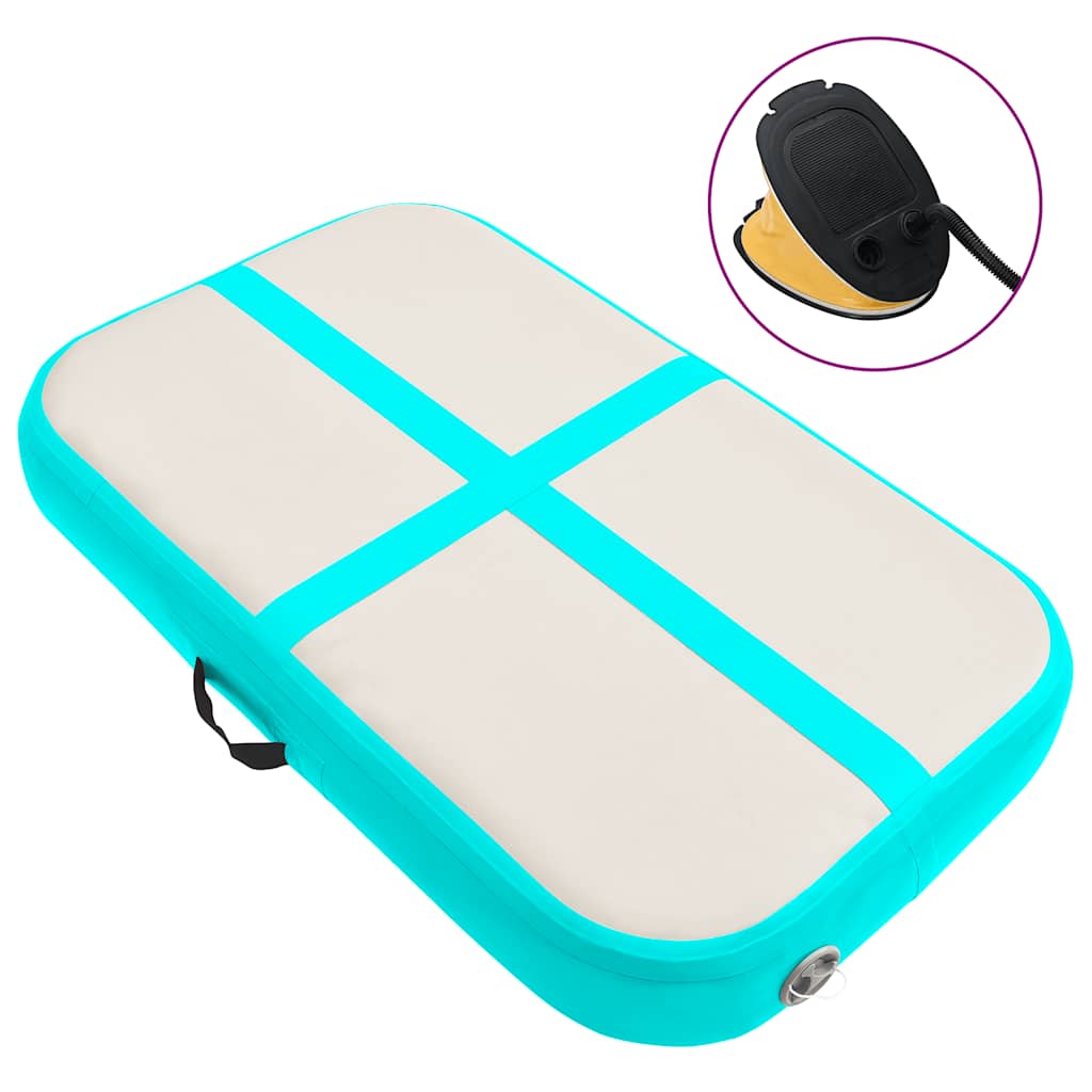 Vidaxl Gymnastics Matte mit Pumpen aufblasbar 60x100x10 cm PVC Grün