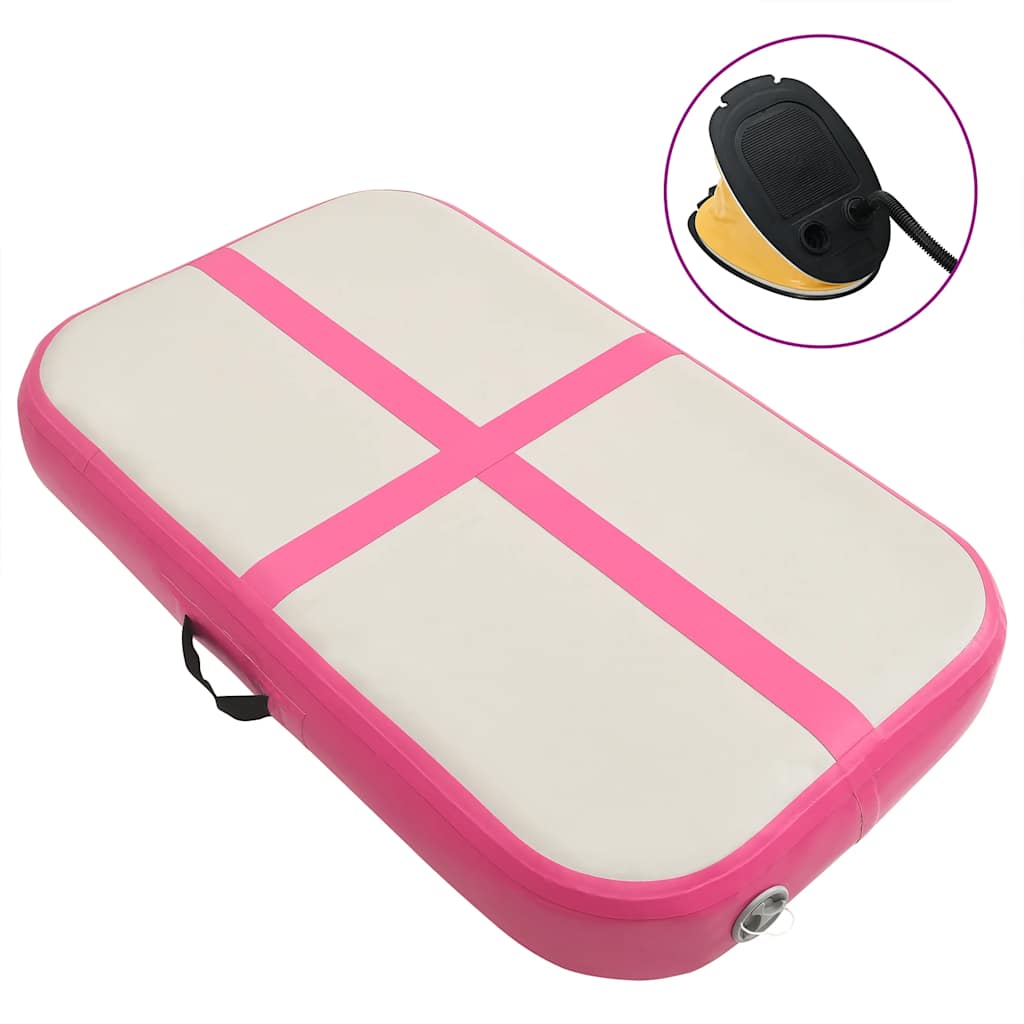 Vidaxl Gymnastics Matte mit Pumpen aufblasbar 60x100x15 cm PVC Pink