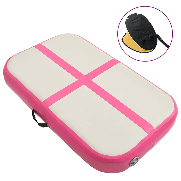 Vidaxl Gymnastics Matte mit Pumpen aufblasbar 60x100x15 cm PVC Pink