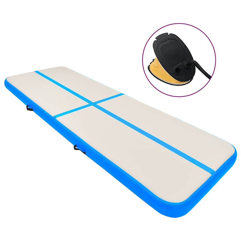 Vidaxl Gymnastics Matte mit Pumpenblasable 300x100x15 cm PVC Blau