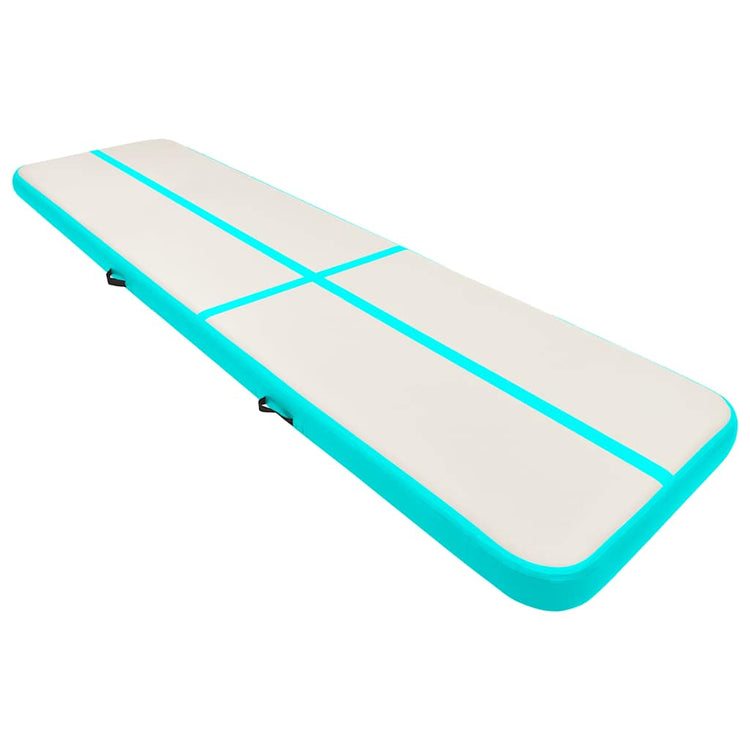 Vidaxl Gymnastics Matte mit Pumpen aufblasbar 800x100x15 cm PVC Grün
