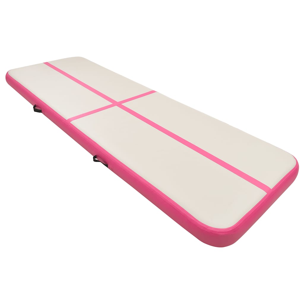 Vidaxl Gymnastics Matte mit Pumpen aufblasbar 300x100x20 cm PVC Pink